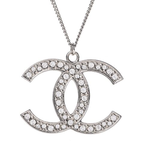 chanel crystal cc pendant necklace silver|what is a Chanel necklace.